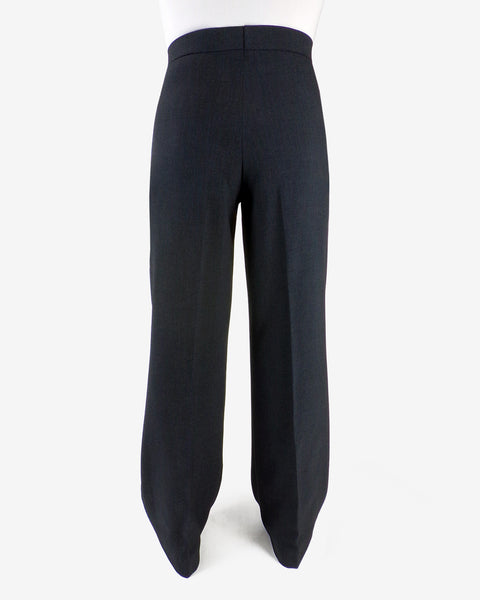 Tailored Fit Pant ~ Charcoal with Shiny Turquoise Thin Stripe